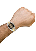 New Style | Gold & Steel Rolex Datejust Watch | 36Mm | Brown Arabic Diamond Dial | Oyster Band