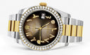 New Style | Gold & Steel Rolex Datejust Watch | 36Mm | Brown Arabic Diamond Dial | Oyster Band