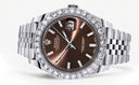 Rolex Datejust II Watch | 41 MM | Custom Brown Baguette Diamond Dial | Jubilee Band