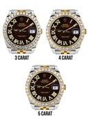 Rolex Datejust II Watch | 41 MM | 18K Yellow Gold & Stainless Steel | Custom Brown Roman Dial | Jubilee Band