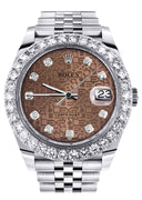 Rolex Datejust II Watch | 41 MM | Custom Brown Texture Diamond Dial | Jubilee Band
