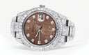 Womens Diamond Iced Out Rolex Datejust 41 | 25 Carats Of Diamonds | Custom Chocolate Jubilee Diamond Dial | Two Row | Oyster Band
