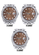 Rolex Datejust II Watch | 41 MM | Custom Brown Texture Diamond Dial | Jubilee Band