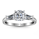 Round Diamond Three Stone Engagement Ring Jenna 14K White Gold