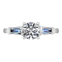 Round Diamond Three Stone Engagement Ring Jenna 14K White Gold