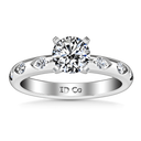 Round Diamond Pave Engagement Ring Jazz 14K White Gold
