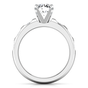 Round Diamond Pave Engagement Ring Jazz 14K White Gold