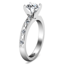 Round Diamond Pave Engagement Ring Jazz 14K White Gold
