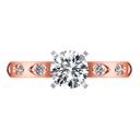 Pave Diamond Engagement Ring Jazz 14K Rose Gold