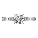 Round Diamond Pave Engagement Ring Jazz 14K White Gold