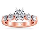 Pave Diamond Engagement Ring Journey 14K Rose Gold