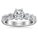 Round Diamond Pave Engagement Ring Journey 14K White Gold