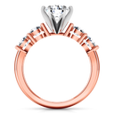 Pave Diamond Engagement Ring Journey 14K Rose Gold