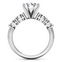 Round Diamond Pave Engagement Ring Journey 14K White Gold