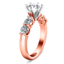 Pave Diamond Engagement Ring Journey 14K Rose Gold