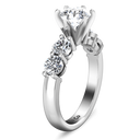 Round Diamond Pave Engagement Ring Journey 14K White Gold