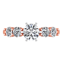 Pave Diamond Engagement Ring Journey 14K Rose Gold