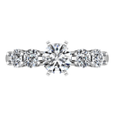 Round Diamond Pave Engagement Ring Journey 14K White Gold