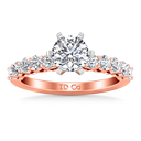 Pave Diamond Engagement Ring Fleur 14K Rose Gold