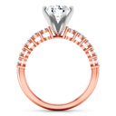 Pave Diamond Engagement Ring Fleur 14K Rose Gold