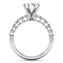Round Diamond Pave Engagement Ring Fleur 14K White Gold