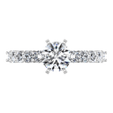 Round Diamond Pave Engagement Ring Fleur 14K White Gold