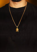 Mens Gold Plated Rope Chain & Buddha Pendant | Appx. 30.8 Grams