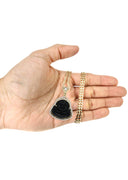 10K Yellow Gold Chain & Cz Black Buddha Pendant | Appx. 23.9 Grams