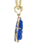 10K Yellow Gold Chain & Cz Blue Buddha Pendant | Appx. 21.6 Grams