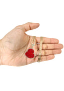 10K Yellow Gold Chain & Cz Red Buddha Pendant | Appx. 22.5 Grams