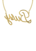 Gold Ladies Full Diamond Script Name Plate Necklace | Appx. 1.20 Carat