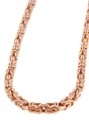 Womens 14K Rose Gold Chain - Hollow Byzantine Chain