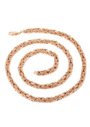 14K Rose Gold Chain - Hollow Byzantine Chain