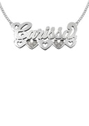 14K Ladies White Gold with Diamonds Name Plate Necklace | Appx. 10.9 Grams