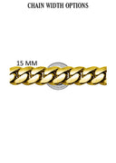 Gold Plated Iced Out Mens Byzantine Chain
