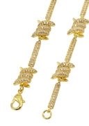 Gold Plated Iced Out Barbed Wire Chain