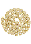 Gold Plated Iced Out Square Cluster Tennis Chain