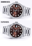 Diamond Mens  Rolex Datejust Watch 16200| 36MM | Chocolate Diamond Dial | Oyster Band