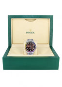 Diamond Gold Rolex Watch For Men 16200 | 36Mm | Rainbow Sapphire Bezel | Chocolate Dial | Jubilee Band