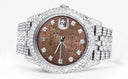 Womens Diamond Iced Out Rolex Datejust 41 | 25 Carats Of Diamonds | Custom Chocolate Jubilee Diamond Dial | Two Row | Jubilee Band
