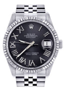 Mens Rolex Datejust Watch 16200  | 36Mm | Chrome Roman Numeral Dial | Jubilee Band
