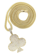 10K Yellow Gold Chain & Cz Clover Pendant | Appx. 18.31 Grams
