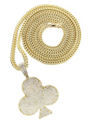 10K Yellow Gold Chain & Cz Clover Pendant | Appx. 18.31 Grams