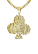 10K Yellow Gold Chain & Cz Clover Pendant | Appx. 18.31 Grams