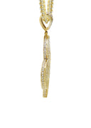 10K Yellow Gold Chain & Cz Clover Pendant | Appx. 18.31 Grams
