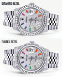 Diamond Mens Rolex Datejust Watch 16200  | 36MM | Diamond Color Baguettes Dial | Jubilee Band
