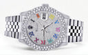 Mens Rolex Datejust Watch 16200 | 36Mm | Full Diamond Color Roman Numeral Dial | Two Row 4.25 Carat Bezel | Jubilee Band