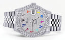 Mens Rolex Datejust Watch 16200 | 36Mm | Full Diamond Color Arabic Dial | Two Row 4.25 Carat Bezel | Jubilee Band
