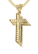 10K Yellow Gold Franco Chain & Cz Gold Cross Necklace | Appx. 14.7 Grams