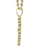 10K Yellow Gold Chain & Cz Baguette Cross Pendant | Appx. 13.7 Grams
